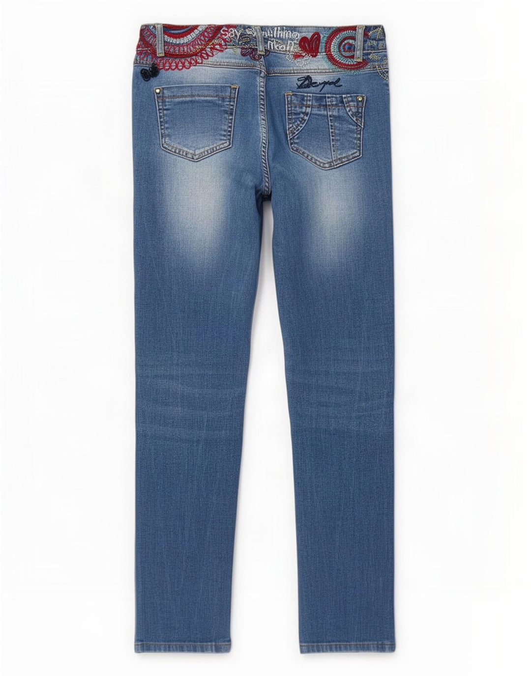 Damskie jeansy Desigual Graphic Slim W30 L27 Niebieski poliester