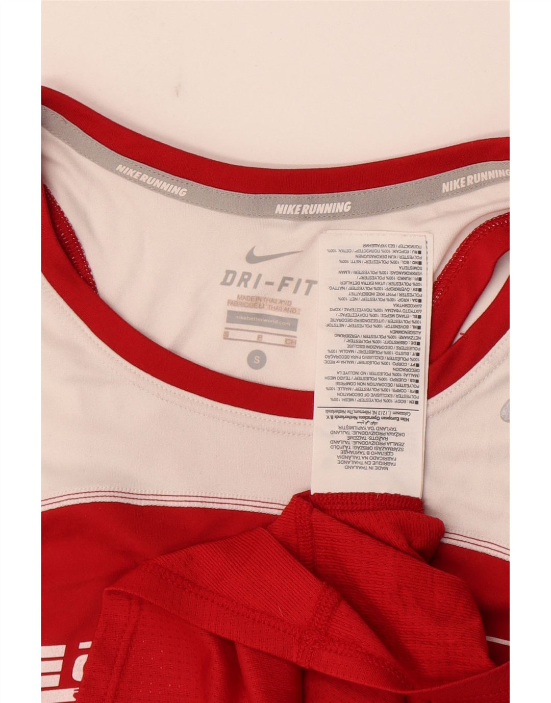 Damska kamizelka z grafiką Nike Top UK 10, mała, czerwona, poliestrowa z blokami kolorów