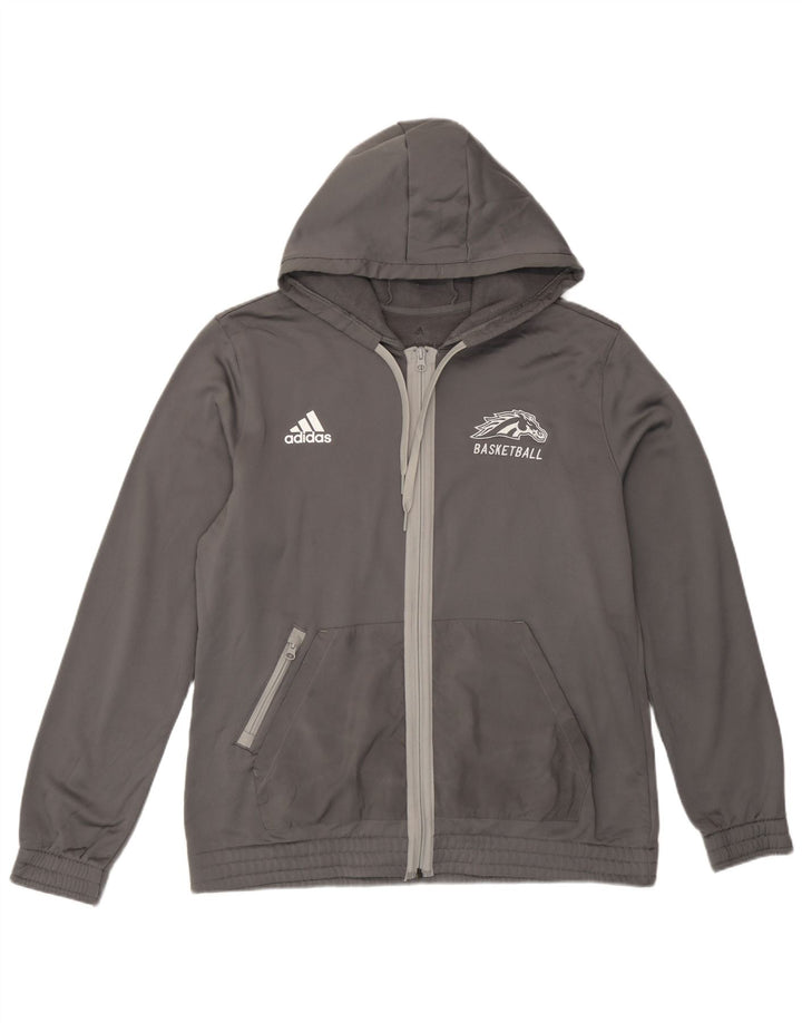 Damski sweter Adidas z grafiką i zamkiem błyskawicznym UK 20/22 XL Szary poliester