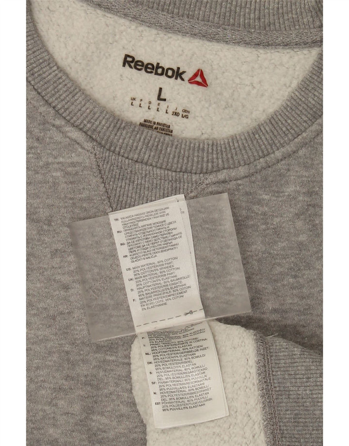 Męska bluza Reebok Sweter, duża, szara, nakrapiana bawełna