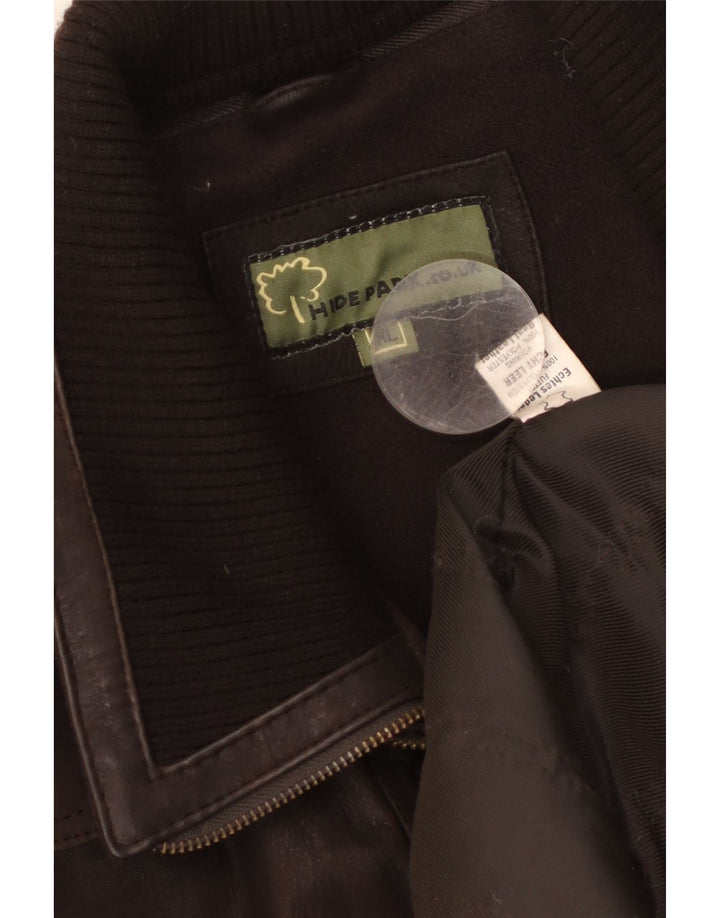 Hidepark Męski płaszcz skórzany UK 42 XL Brązowa skóra