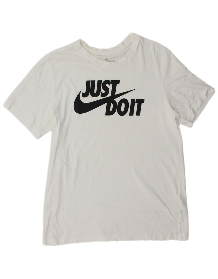 Męski T-shirt z grafiką Nike, duży, biały, bawełniany