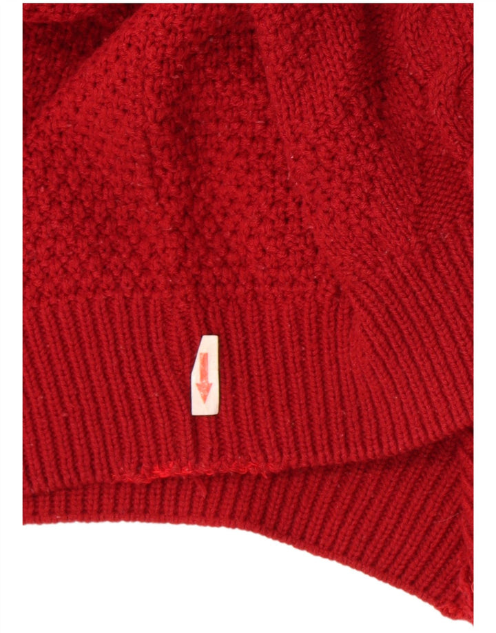 Vintage męski sweter z okrągłym dekoltem XL czerwony