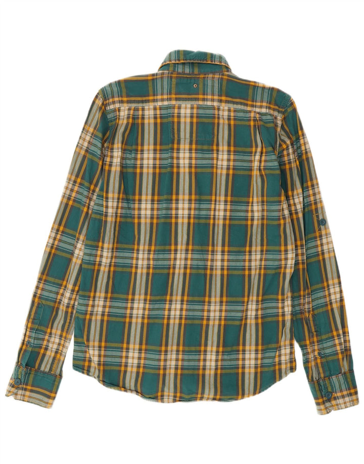 Męska koszula flanelowa Superdry, duża, bawełniana w zieloną kratkę