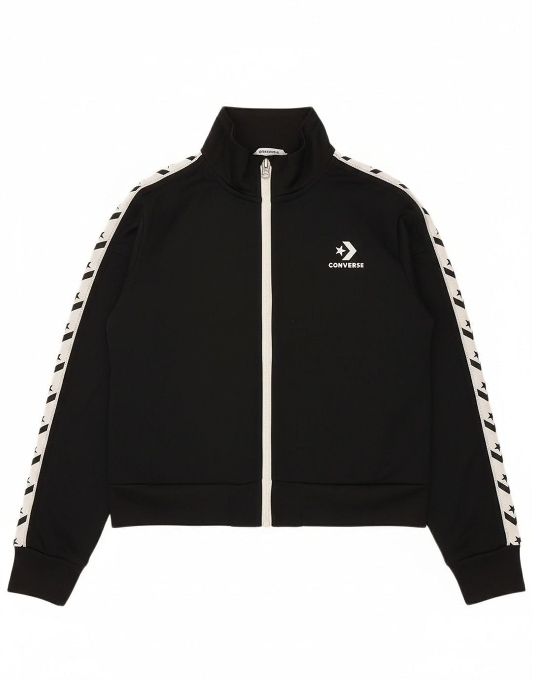 CONVERSE Girls Graphic Tracksuit Top Jacket 12-13 Years Large  Black