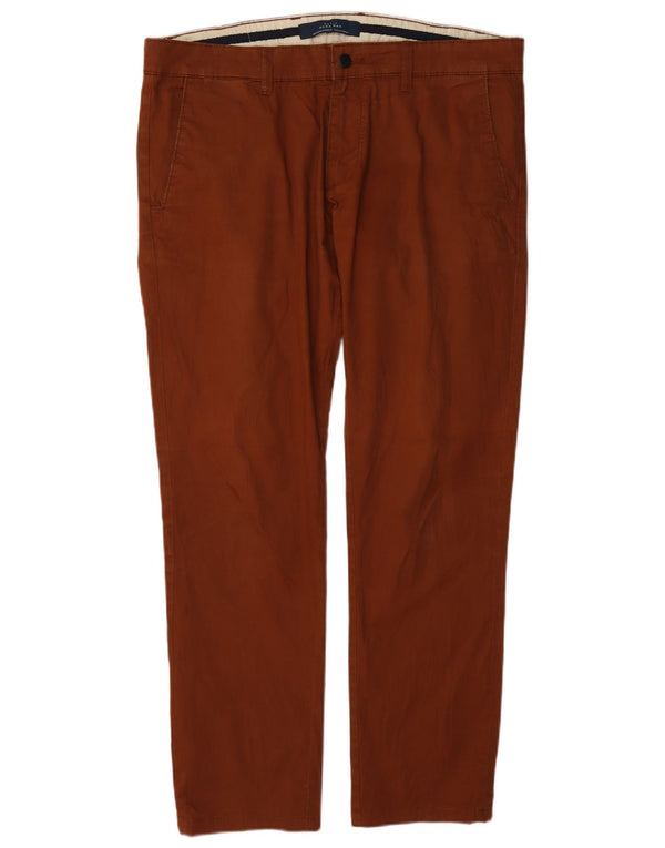 Męskie proste spodnie chino Zara EU 44 Large W34 L31 Brązowa bawełna