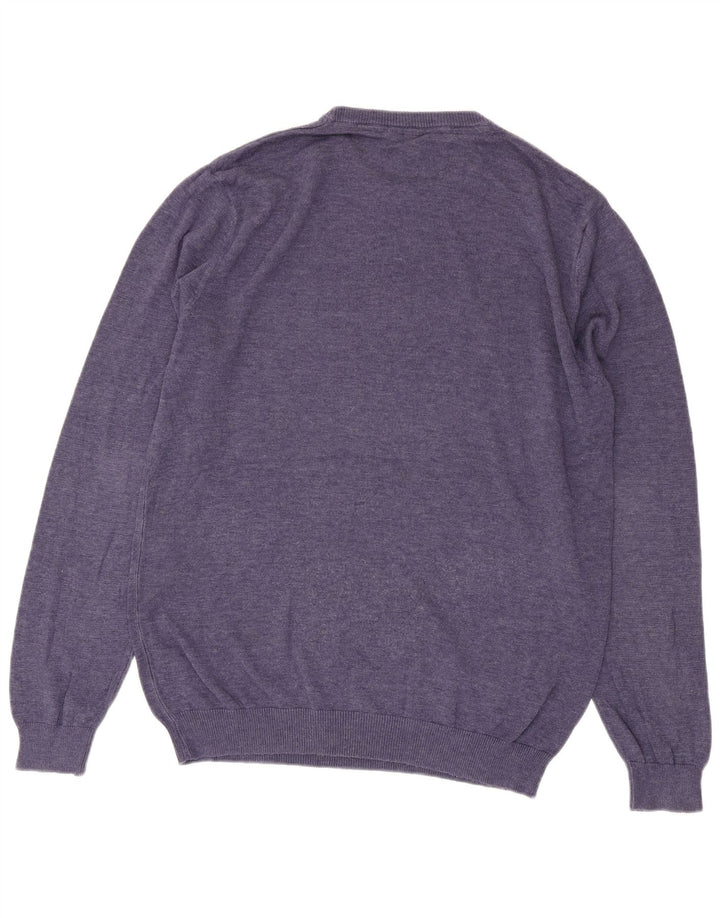 Męski sweter z okrągłym dekoltem Volcom, duży, fioletowy, bawełniany
