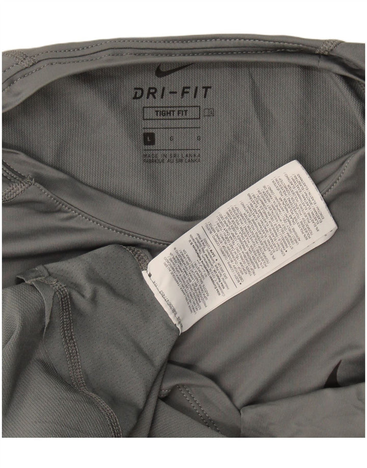 Męska koszulka Nike Tight Fit z długim rękawem, duża, szara, z poliestru