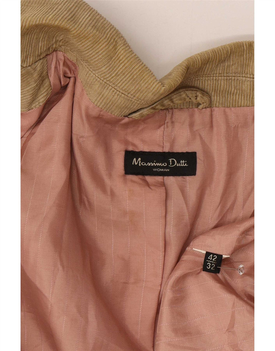 Massimo Dutti Damska marynarka sztruksowa zapinana na 3 guziki EU 42, duża brązowa