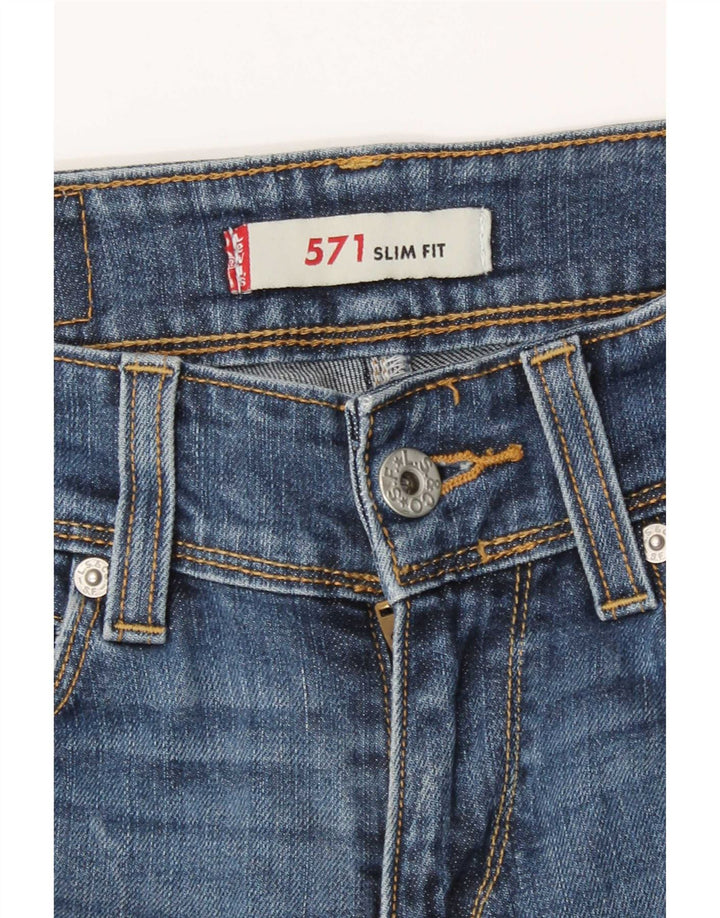 Damskie jeansy Levi's 571 Slim W27 L34 Niebieskie bawełniane