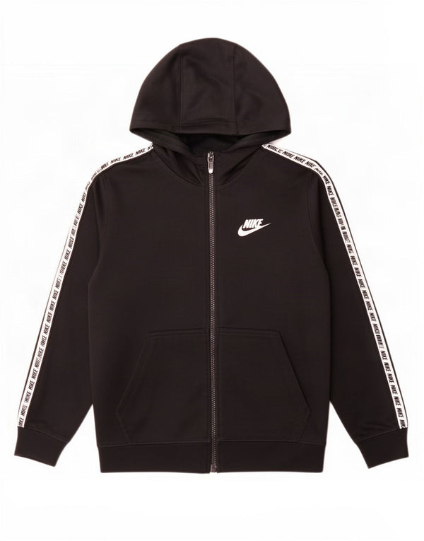 Chłopięcy sweter z kapturem i zamkiem błyskawicznym Nike 8-9 lat, mały, czarny, z blokami kolorów