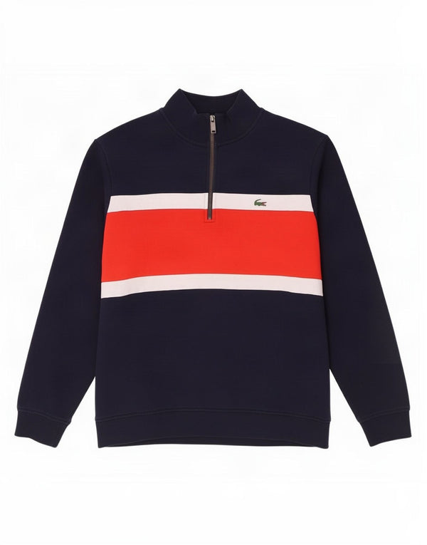 Męski sweter Lacoste z zamkiem błyskawicznym, rozmiar 8 3XL, granatowy, blok kolorów