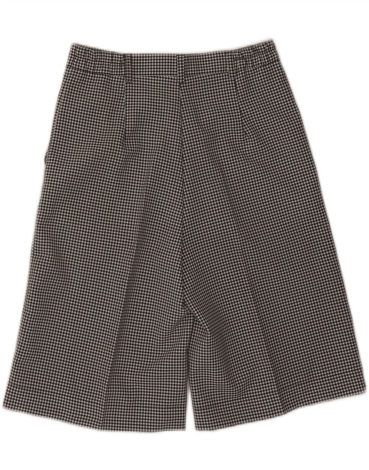 Damskie spodenki chino z wysokim stanem VINTAGE UK 10 Small W27 Black Gingham