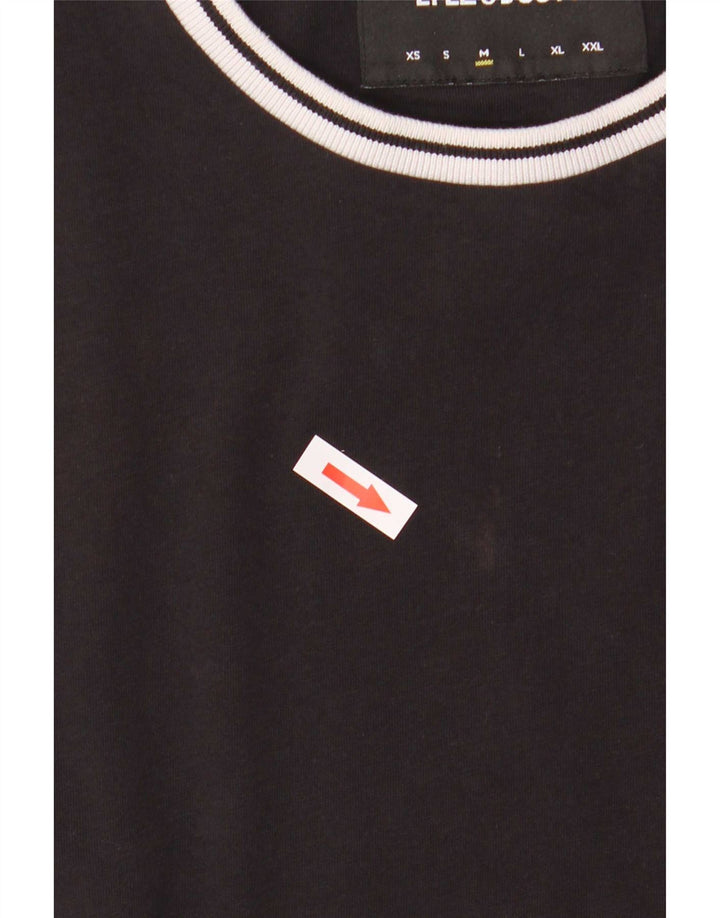 T-shirt męski Lyle & Scott, bawełniany, średniej wielkości, w kolorze czarnym