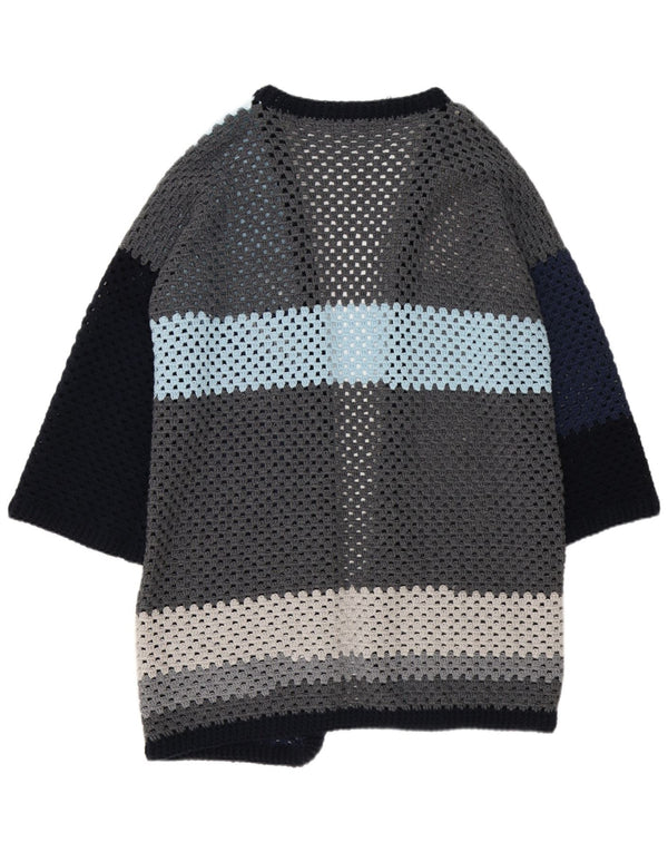 Vintage damski sweter rozpinany z rękawem 3/4 UK 16, duży, wielokolorowy