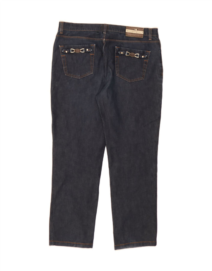 TRUSSARDI Womens Straight Jeans W33 L28 Navy Blue Cotton Vintage Trussardi and Second-Hand Trussardi from Messina Hembry 