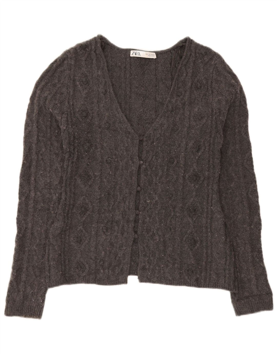 Sweter damski Zara UK 14, duży, szary, akrylowy
