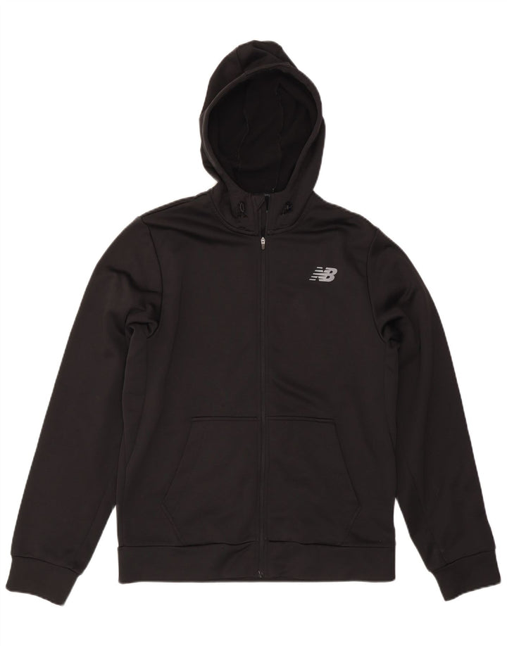 Męski sweter z kapturem i zamkiem NEW BALANCE, średni czarny poliester