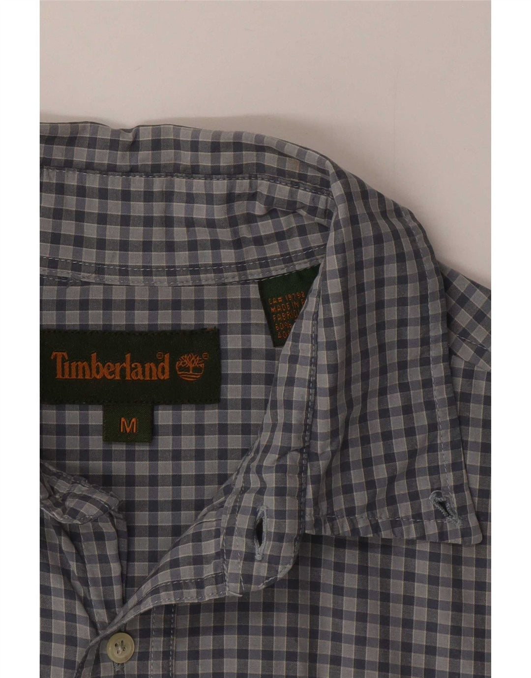 Koszula męska Timberland w średnią niebieską kratkę Tencel