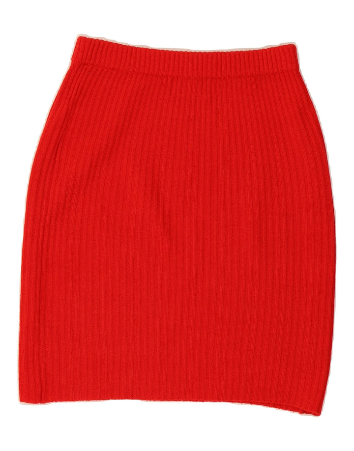 VINTAGE Womens Pencil Skirt Large W32 Red Polyacrylic Vintage Vintage and Second-Hand Vintage from Messina Hembry 
