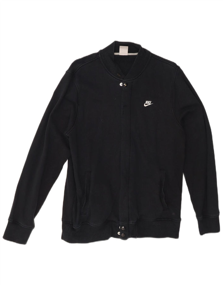 NIKE Mens Tracksuit Top Jacket Large Navy Blue Cotton