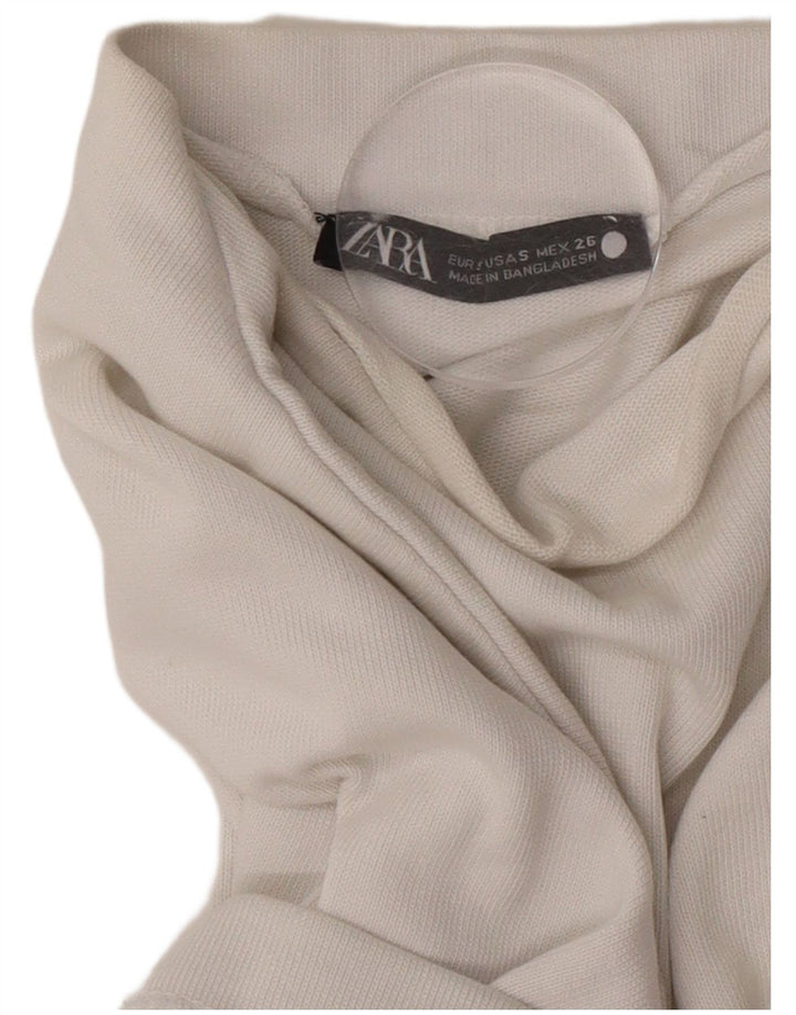Damska koszulka oversize Zara Top UK 10 Small White Cotton
