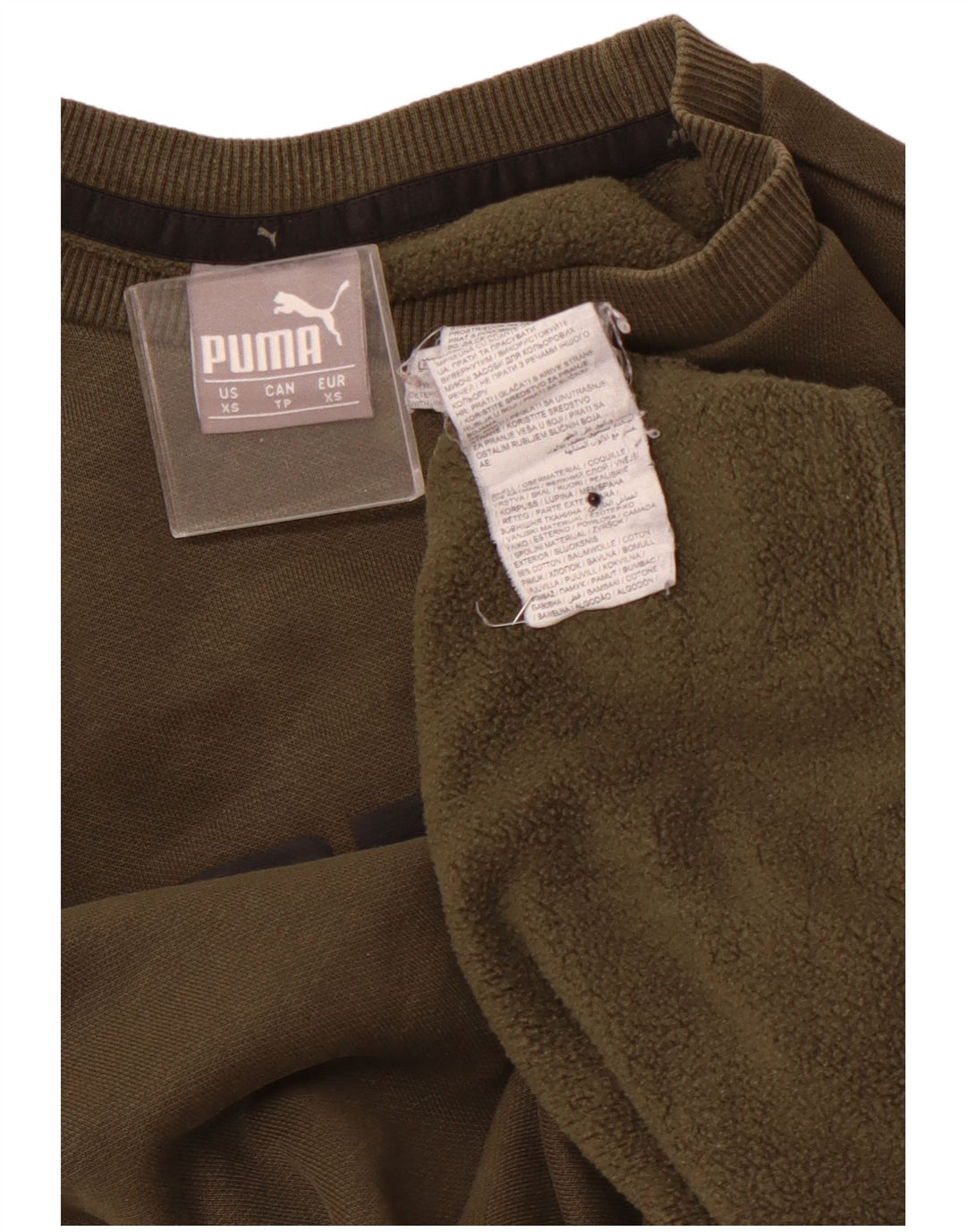 Męska bluza z grafiką PUMA, sweter XS, bawełna khaki