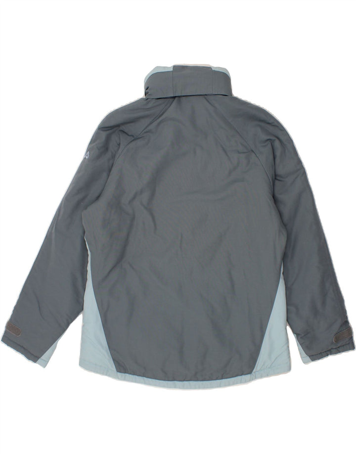 FILA Womens Hooded Windbreaker Jacket IT 44 Medium Grey Colourblock Vintage Fila and Second-Hand Fila from Messina Hembry 