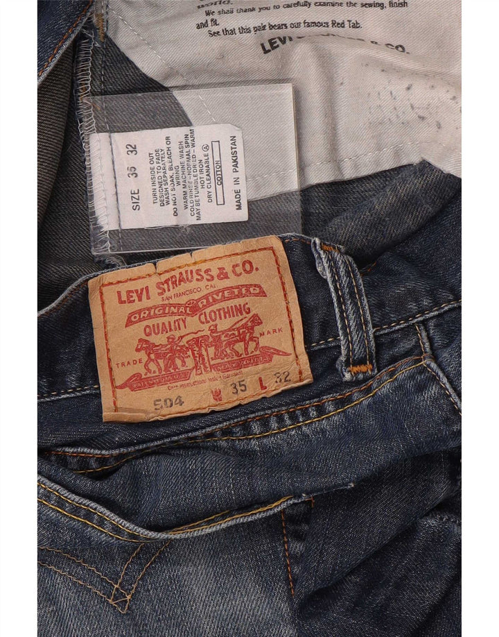 Męskie jeansy Levi's 504 Regular Straight W35 L32 Niebieskie bawełniane