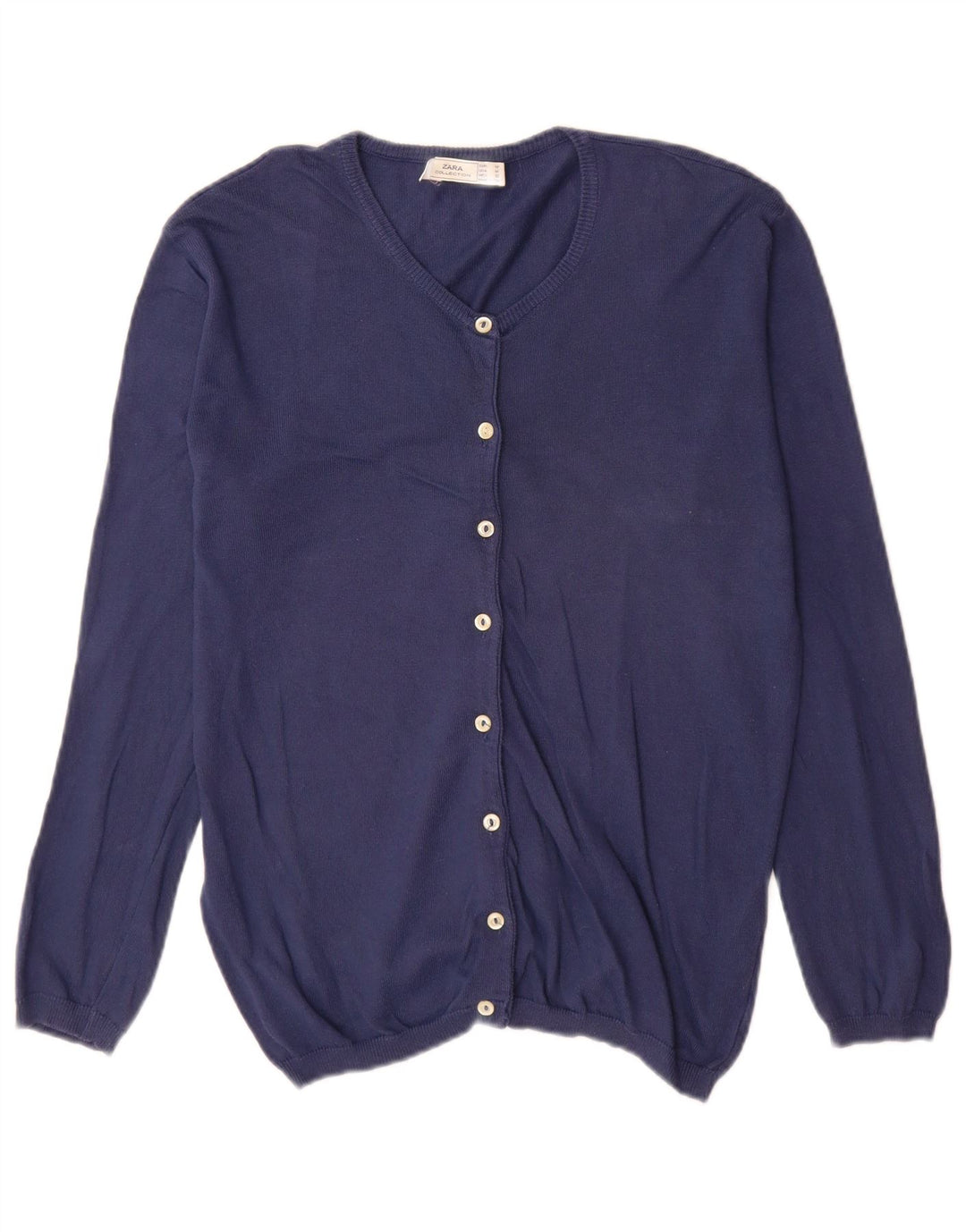 Sweter damski Zara UK 14, średni granatowy, bawełniany