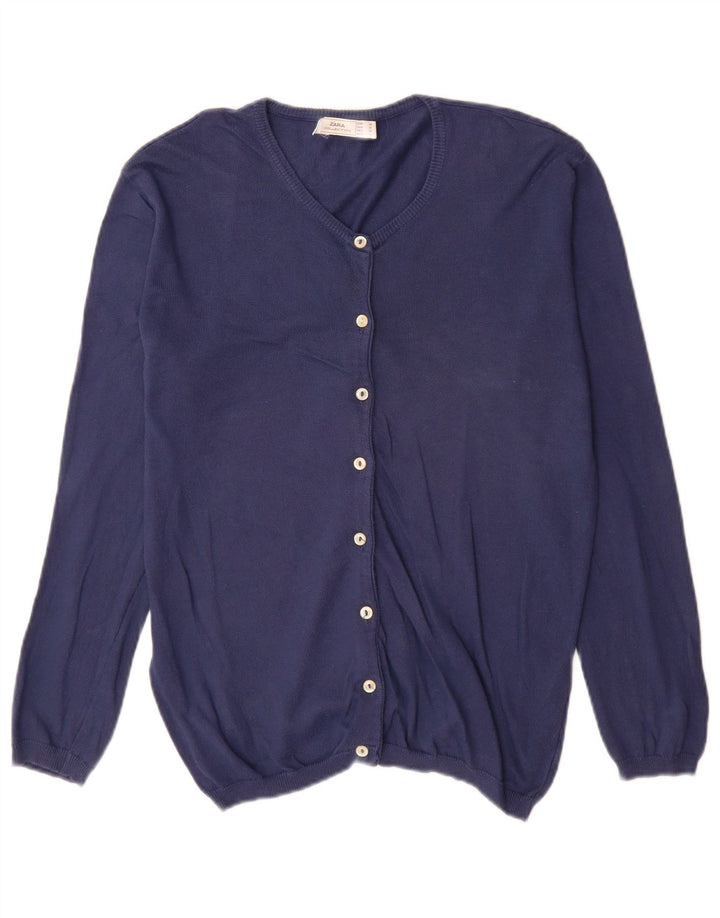 Sweter damski Zara UK 14, średni granatowy, bawełniany