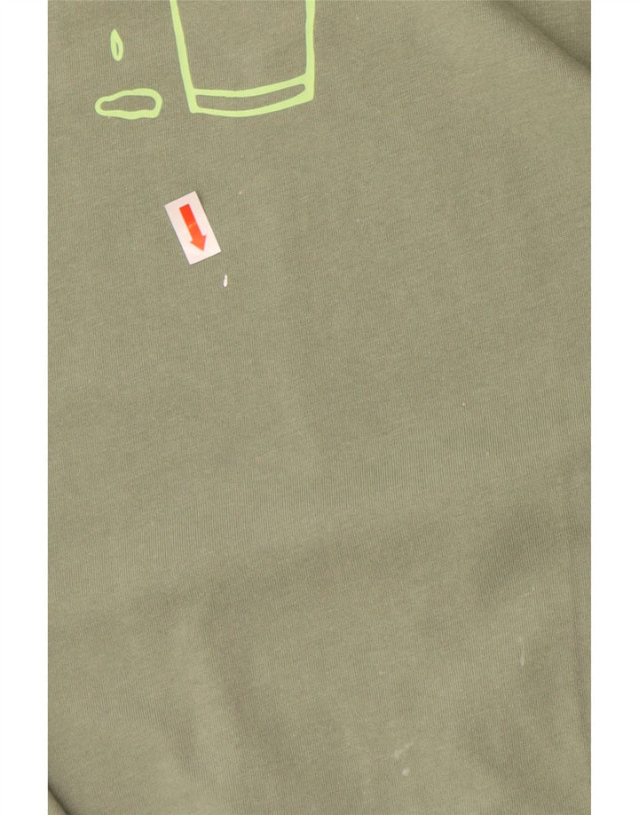 Męski T-shirt Reebok z grafiką, duży, zielony, bawełniany