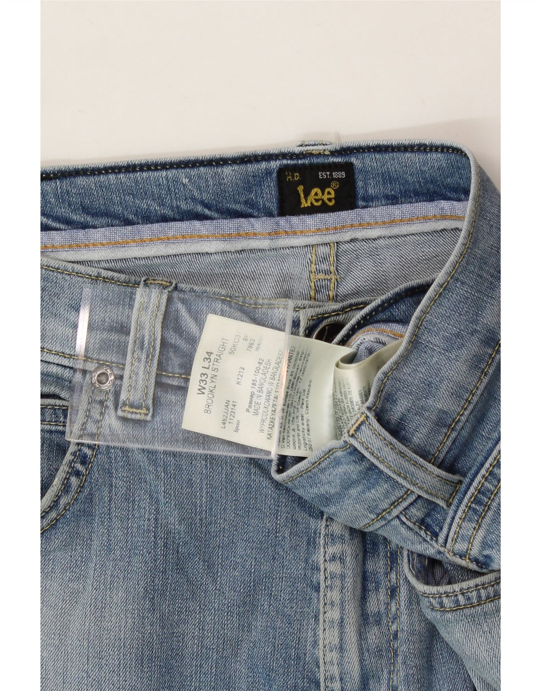 LEE Mens Brooklyn Straight Jeans W33 L28 Blue Cotton Vintage Lee and Second-Hand Lee from Messina Hembry 
