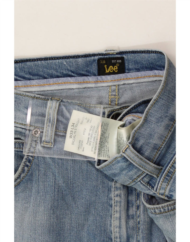 LEE Mens Brooklyn Straight Jeans W33 L28 Blue Cotton Vintage Lee and Second-Hand Lee from Messina Hembry 