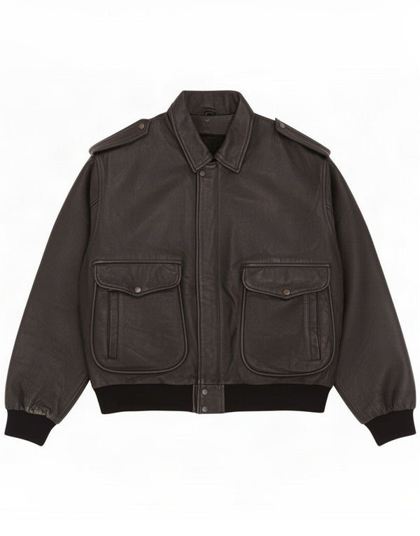 Męska skórzana kurtka lotnicza vintage UK 42 XL czarna