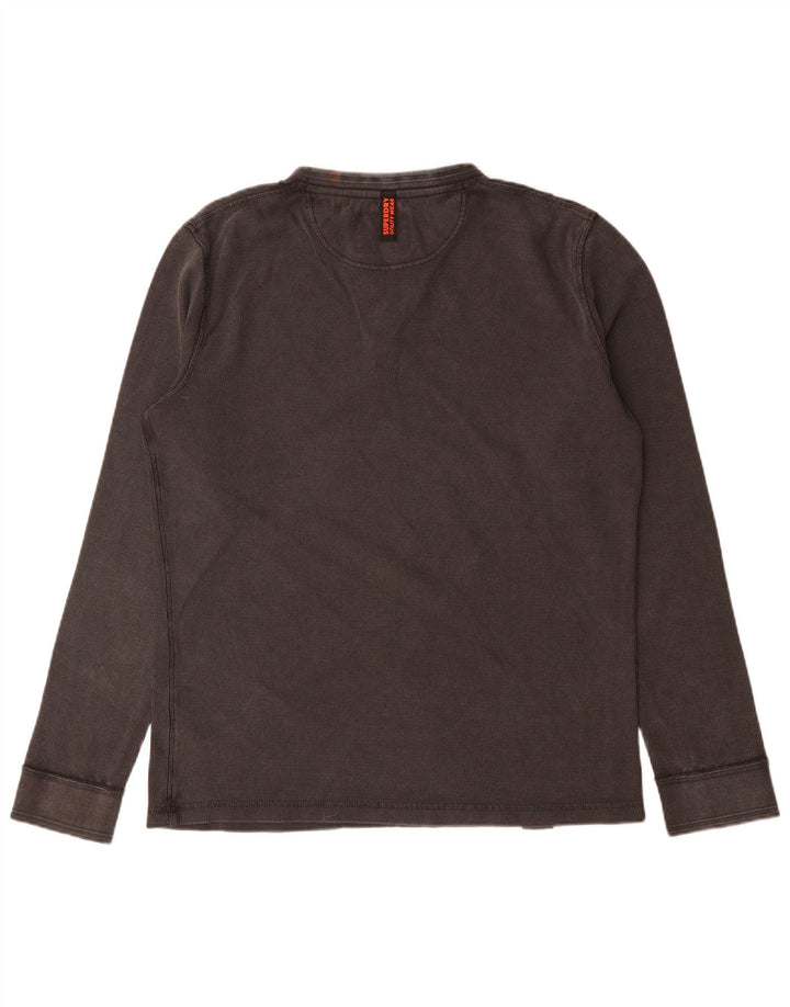 Męski top Superdry z długim rękawem, duży, szary, bawełniany