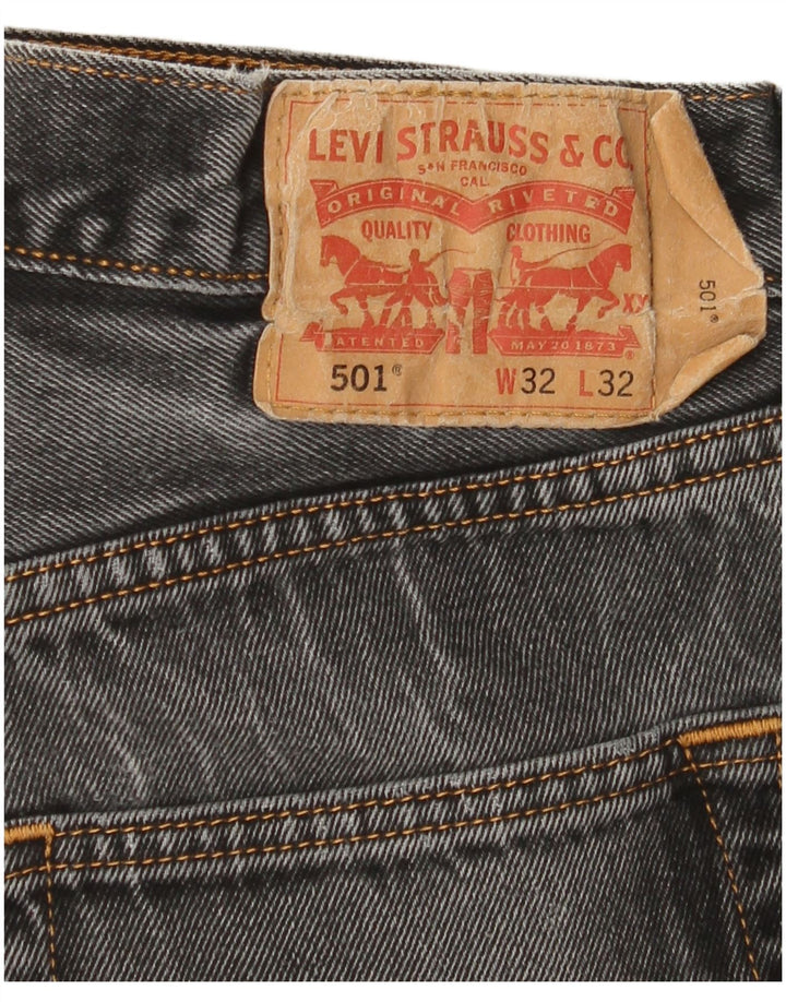 Męskie dżinsy Levi's 501 Straight W32 L32 Szara bawełna