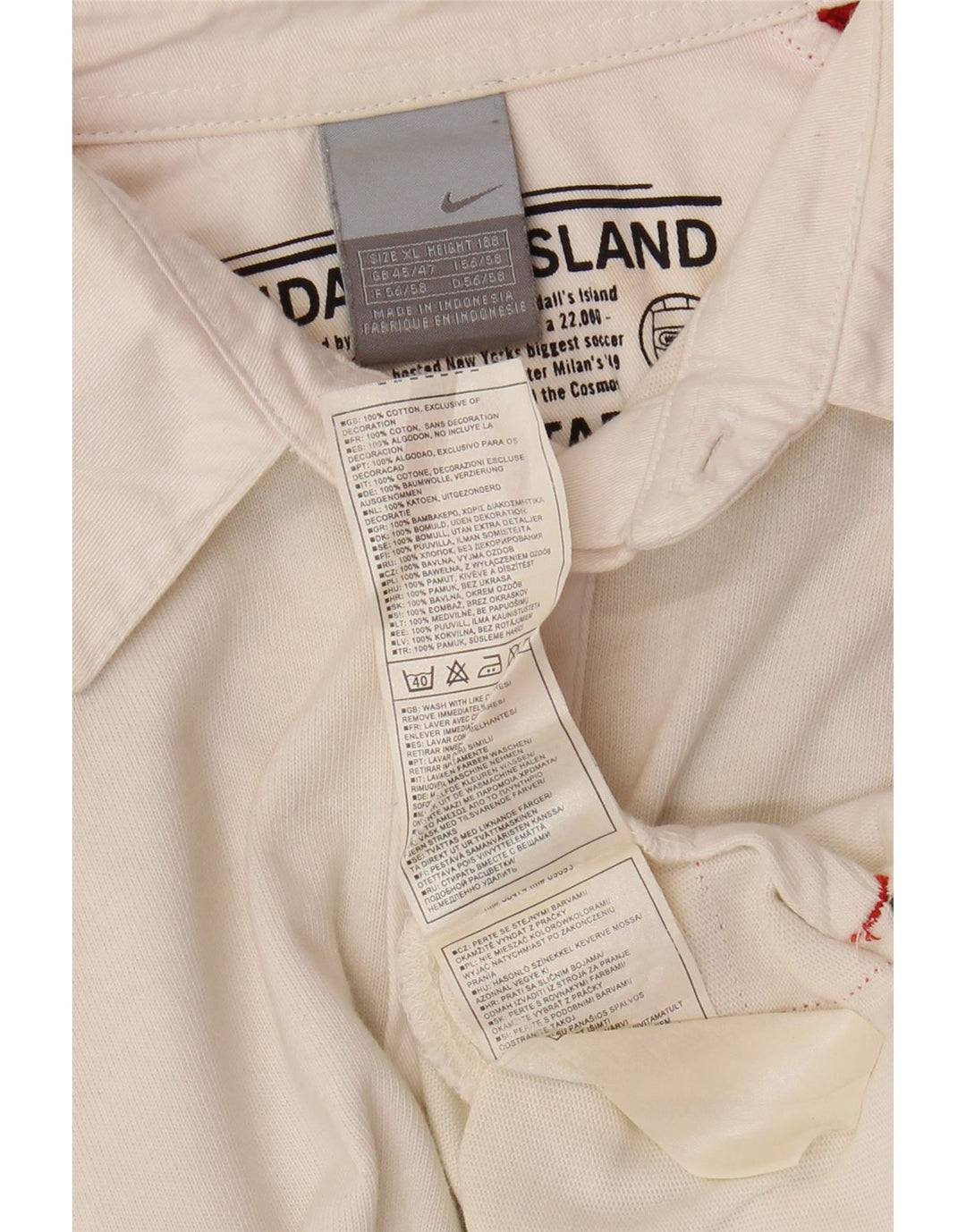 Męska koszulka polo do rugby NIKE z długim rękawem, UK 45/47 XL, biała, z blokami kolorów