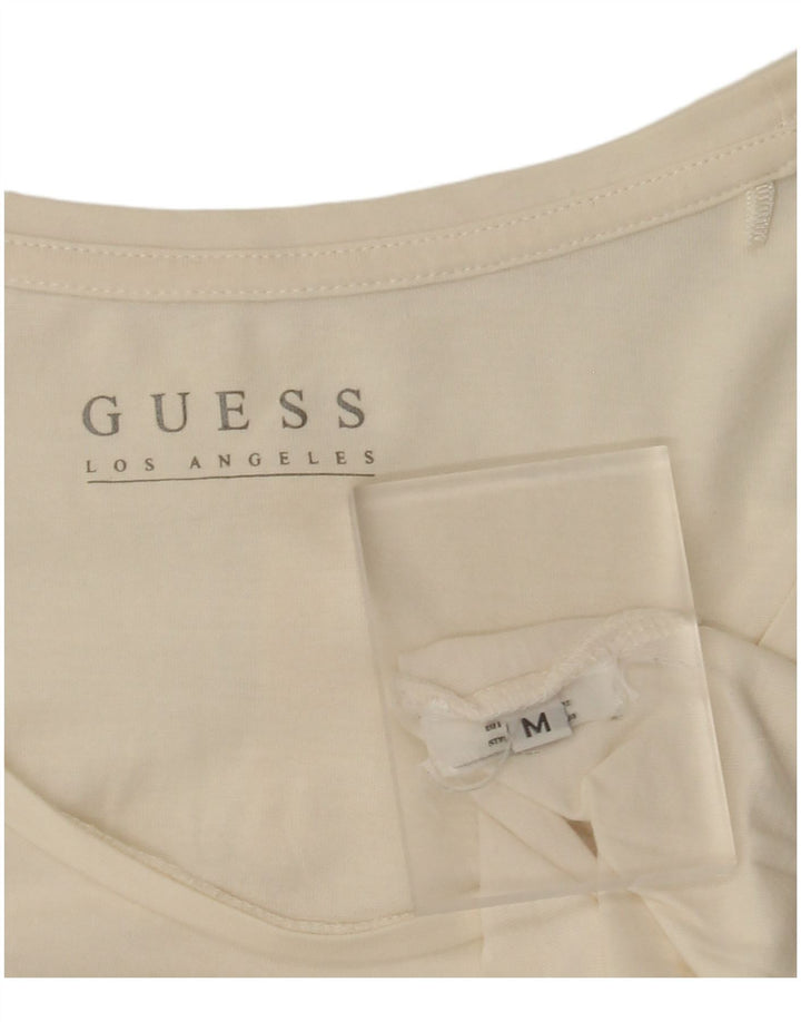 Guess Damski graficzny top z długim rękawem UK 12 Medium Off White