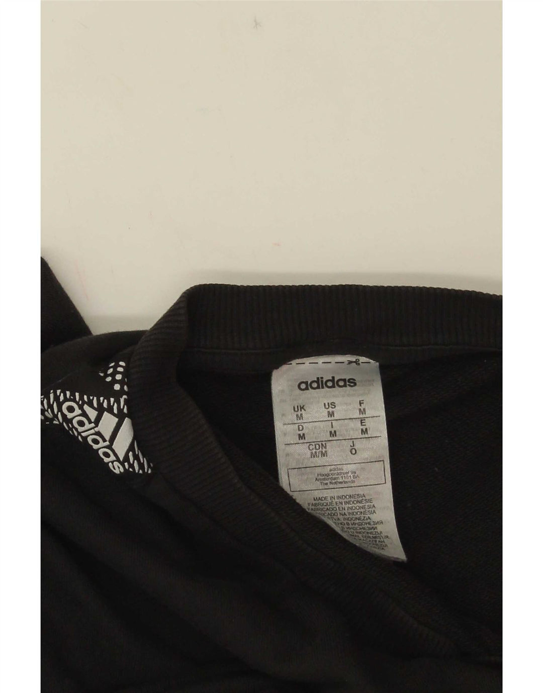 Męska bluza Adidas z grafiką, średnia czarna bawełniana
