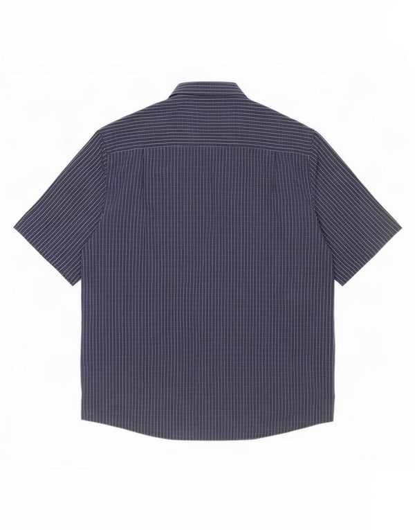 Koszula męska z krótkim rękawem James Pringle 2XL, granatowa, poliester w kratę