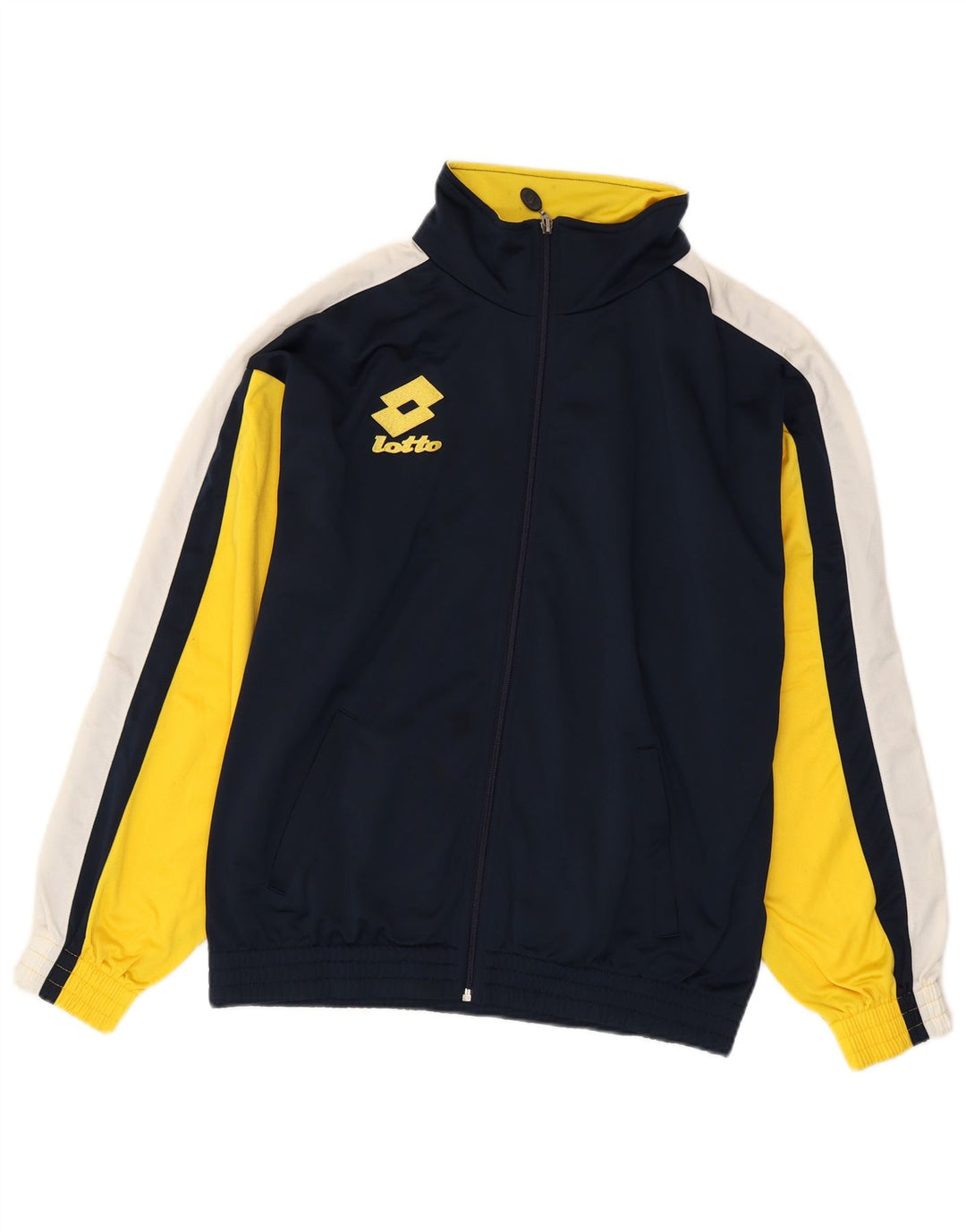 Męska kurtka dresowa Lotto Graphic, średnia granatowa, blok kolorów