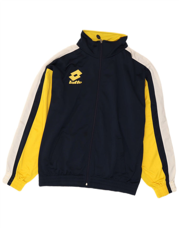 Męska kurtka dresowa Lotto Graphic, średnia granatowa, blok kolorów