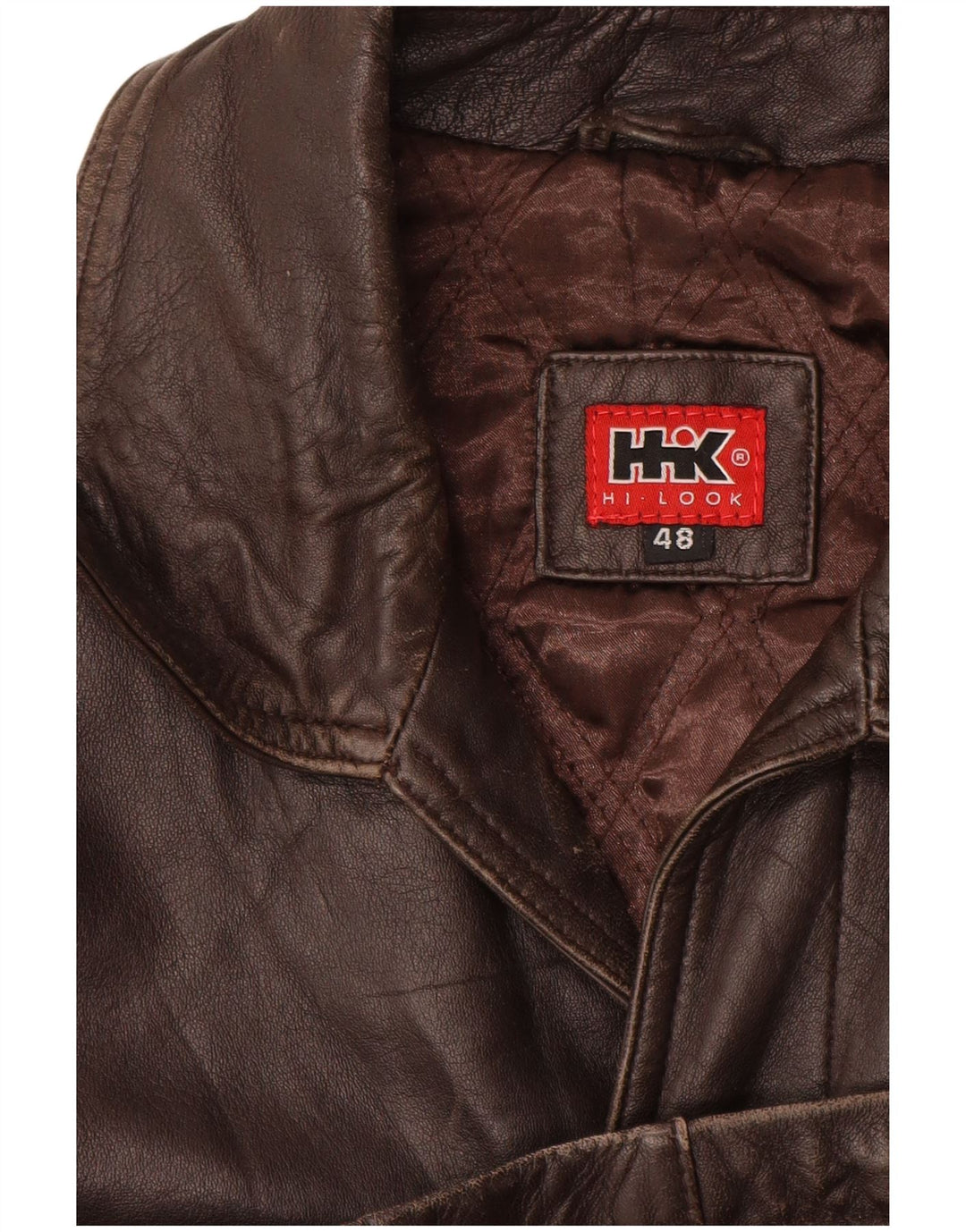 Vintage męska kurtka skórzana EU 48 średniej wielkości brązowa skóra