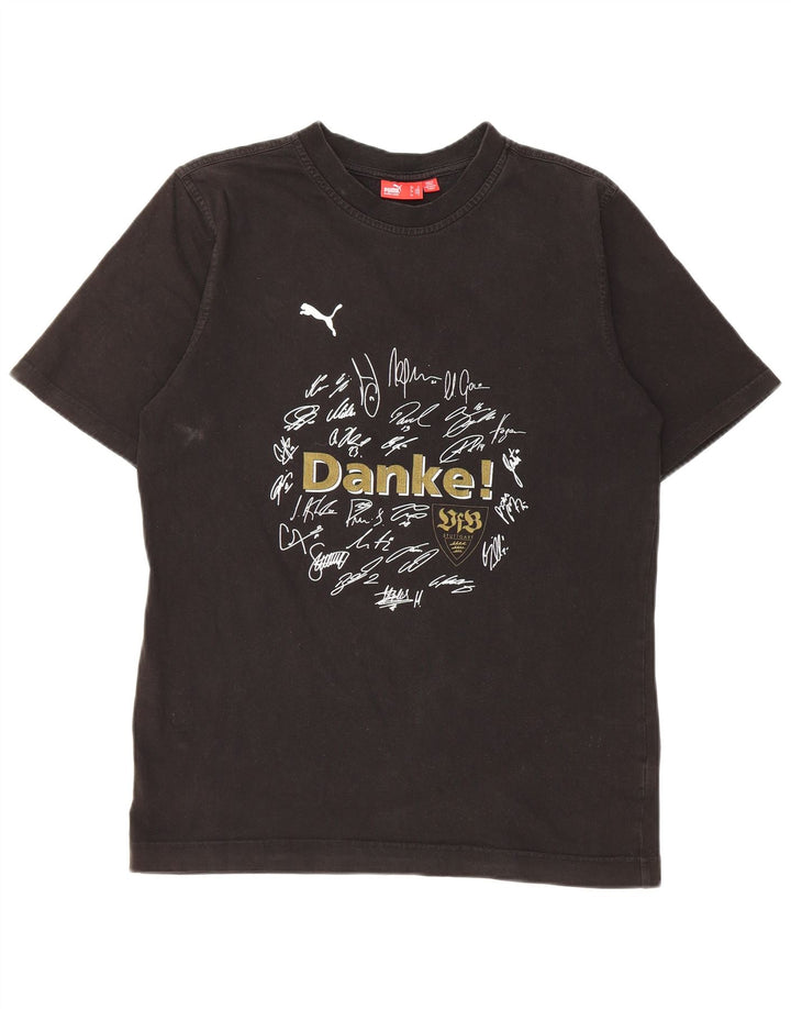 Męski T-shirt z grafiką Puma, mały, czarny, bawełniany