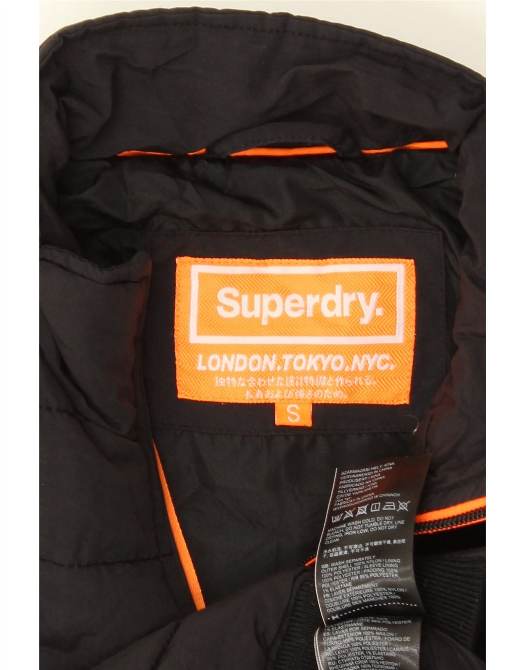 SUPERDRY Męska ocieplana kurtka UK 36 Small Black Nylon