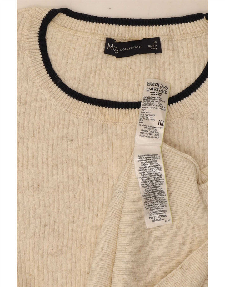 Bluzka damska Marks & Spencer UK 16, duża, złamana biel, poliamid
