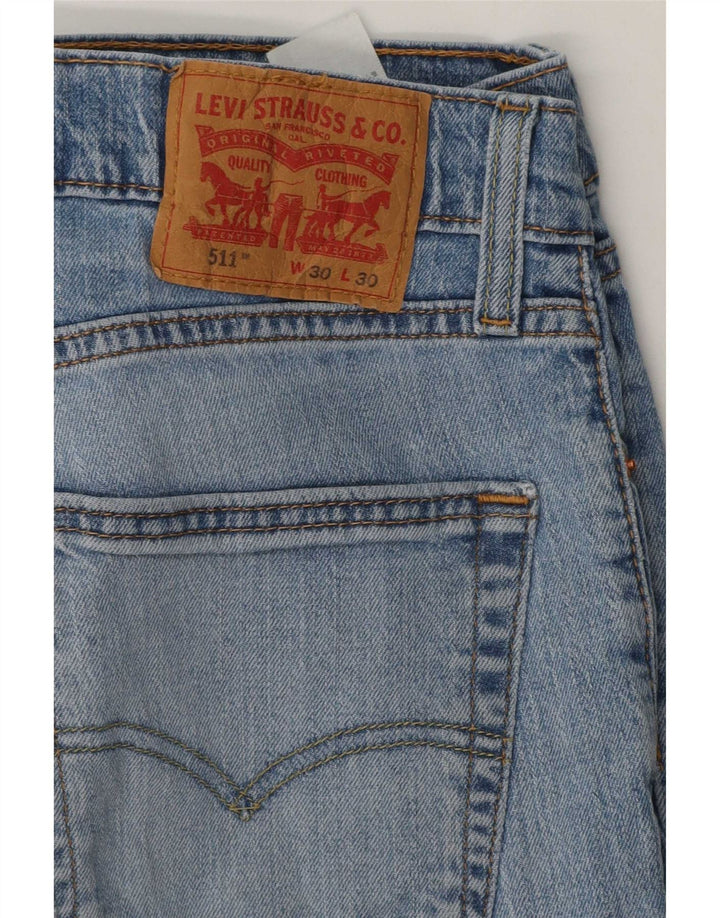 Męskie jeansy Levi's 511 Slim W30 L30 Niebieska bawełna
