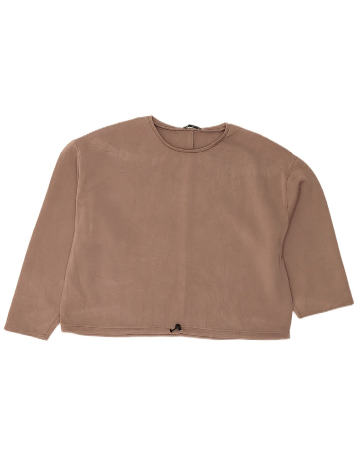 Bluzka damska Zara Crop Oversize UK 18 XL, brązowa