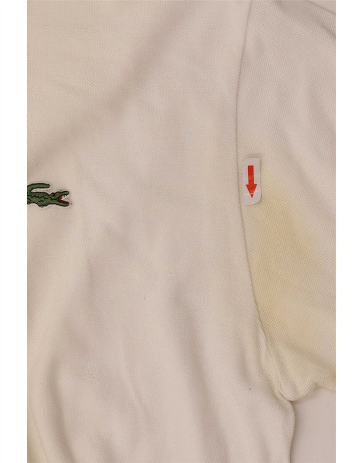Męska koszulka polo Lacoste, rozmiar 5, duża, biała, bawełniana